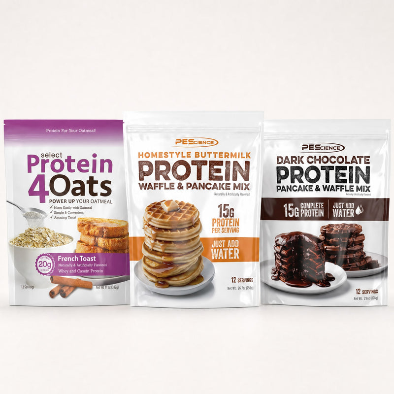 Cocina fit PEScience: Protein4oats French Toast y Pancake & Waffle Mix Buttermilk y Dark Chocolate