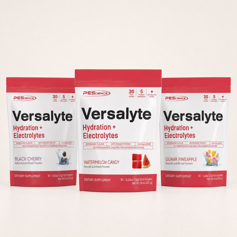Electrolitos PEScience: Versalyte Black Cherry, Watermelon Candy y Guava Pineapple