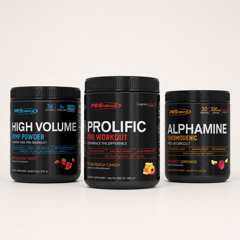 Pre entreno PEScience: High Volume, Prolific y Alphamine