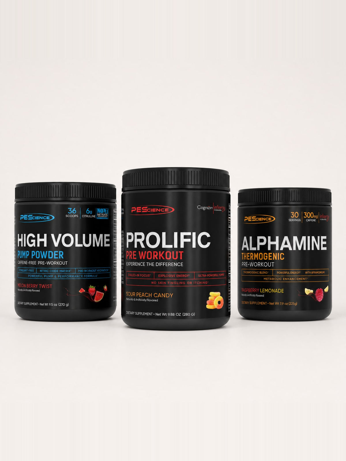 Pre entreno PEScience: High Volume, Prolific y Alphamine