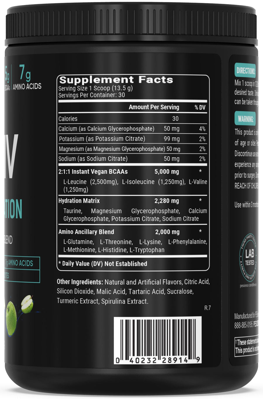 Información nutrimental de Amino IV