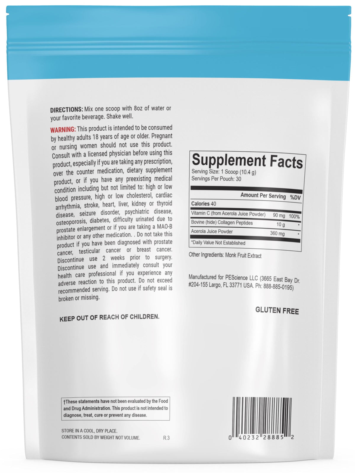 Información nutrimental de Collagen Peptides