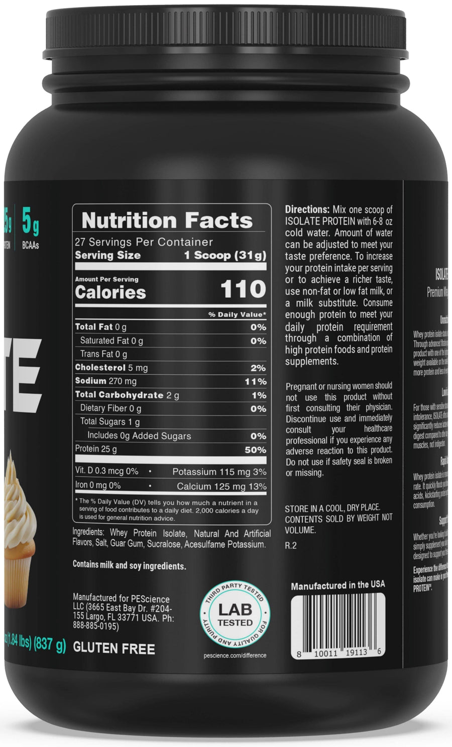 Información nutrimental de Isolate Protein