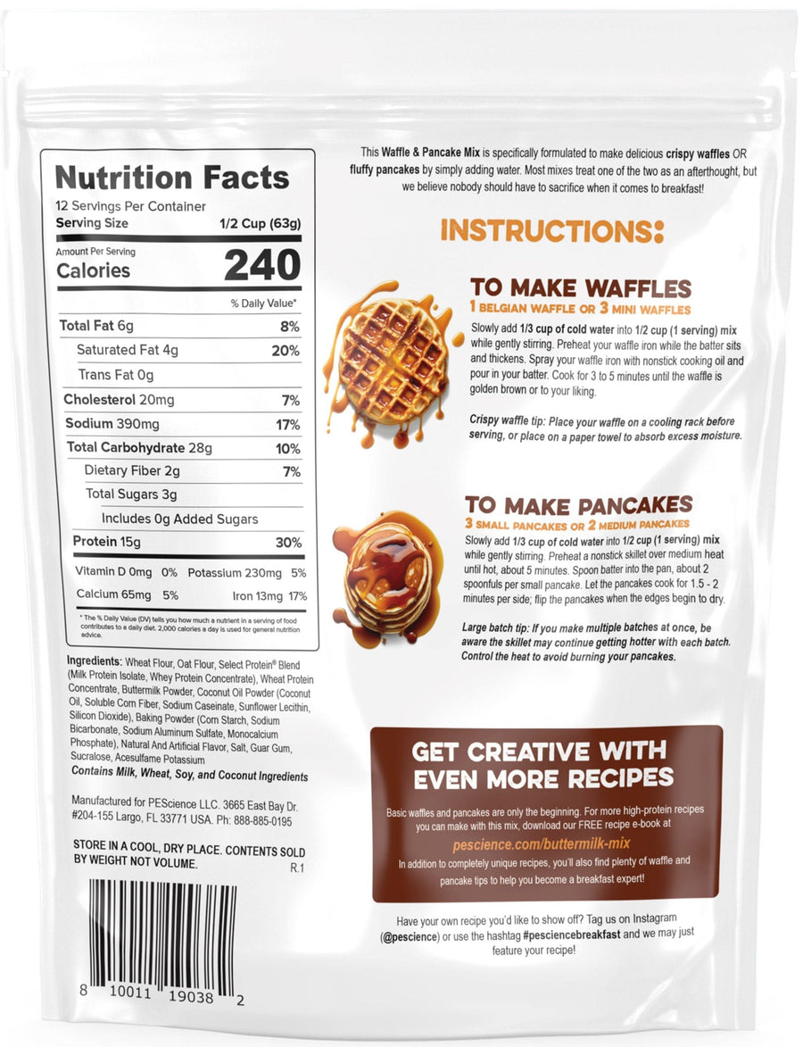 Información nutrimental de Pancake Waffle Mix
