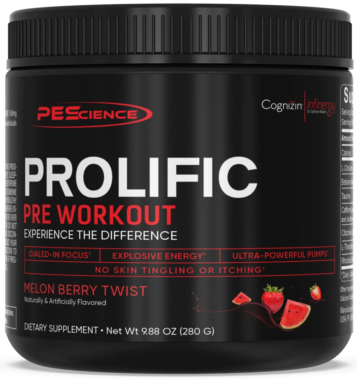 PEScience Prolific Pre Workout Melon Berry Twist