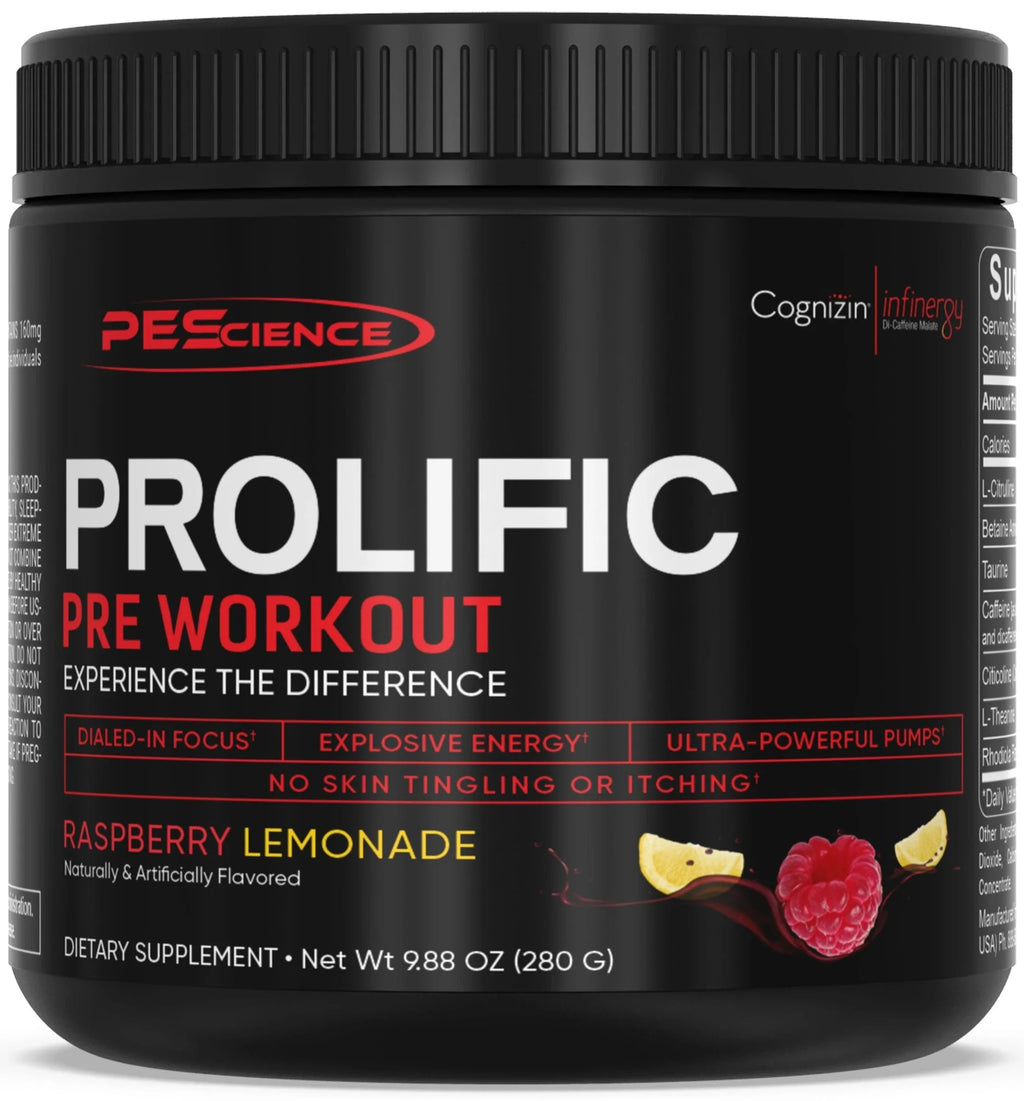 PEScience Prolific Pre Workout Raspberry Lemonade