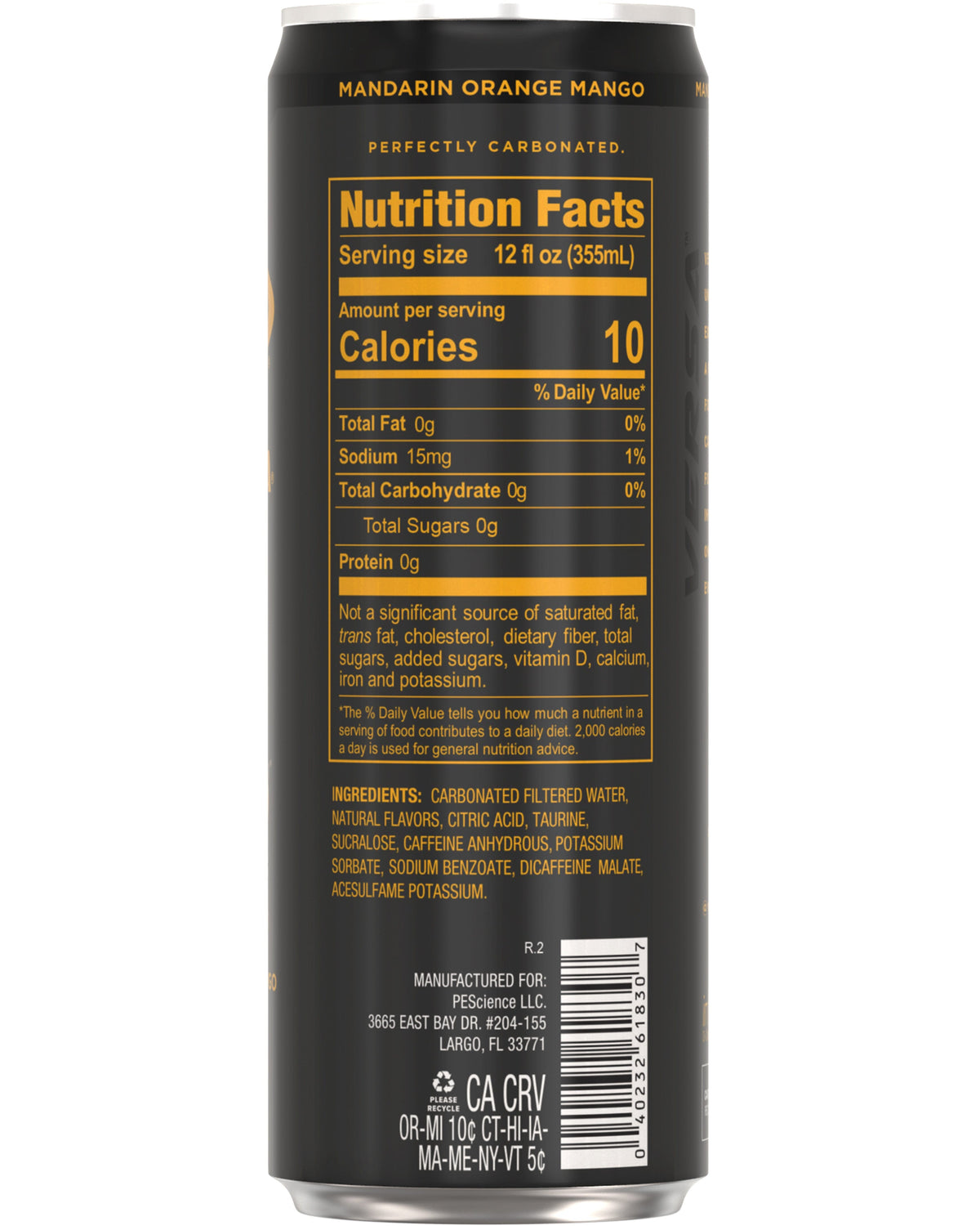 Información nutrimental de Versa Energy (12 pack)